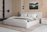 Polsterbett 06 Bouclé – Arena - Modernes Bett mit Bettkasten und Metall-Lattenrost