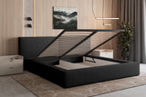 Polsterbett 06 Bouclé – Arena - Modernes Bett mit Bettkasten und Metall-Lattenrost