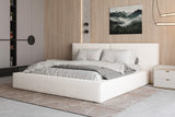 Polsterbett 06 Bouclé – Arena - Modernes Bett mit Bettkasten und Metall-Lattenrost