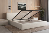 Polsterbett 06 Bouclé – Arena - Modernes Bett mit Bettkasten und Metall-Lattenrost