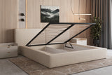 Polsterbett 06 Bouclé – Arena - Modernes Bett mit Bettkasten und Metall-Lattenrost