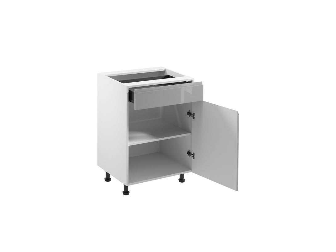 Unterschrank 60 cm - Aspen D60S1 Grau/Hochglanz