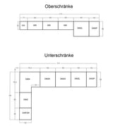 Velmora Winkelküche 310 × 195 cm KÜ-AS-004 – Moderne L-Küche ohne Arbeitsplatte – MDF Fronten – Grau Hochglanz