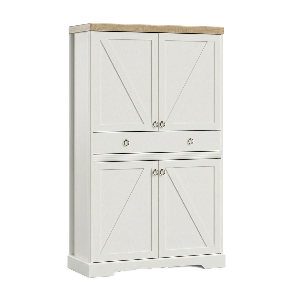 Bellmont Sideboard mit 4 Türen und 1 Schublade – Opalweiß / Cremona Eiche