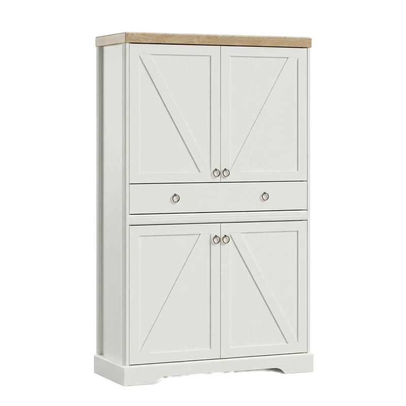 Bellmont Sideboard mit 4 Türen und 1 Schublade – Opalweiß / Cremona Eiche