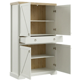 Bellmont Sideboard mit 4 Türen und 1 Schublade – Opalweiß / Cremona Eiche