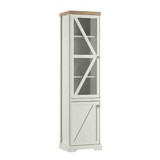 Bellmont Elegante Vitrine mit Glastür im Landhausstil – Opalweiß / Cremona Eiche