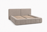 Polsterbett – Bett 08 – Rivera – Bett mit Metall-Lattenrost und Bettkasten