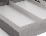 Polsterbett 06 Bouclé – Tresor - Bett mit Bettkasten, Metall-Lattenrost und modernem Design