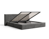 Polsterbett 06 Bouclé – Tresor - Bett mit Bettkasten, Metall-Lattenrost und modernem Design