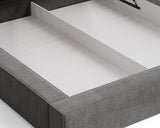 Polsterbett 06 Bouclé – Tresor - Bett mit Bettkasten, Metall-Lattenrost und modernem Design