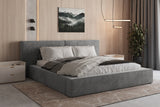 Polsterbett 06 Bouclé – Tresor - Bett mit Bettkasten, Metall-Lattenrost und modernem Design