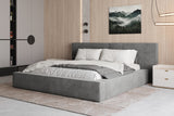 Polsterbett 06 Bouclé – Tresor - Bett mit Bettkasten, Metall-Lattenrost und modernem Design