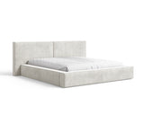 Polsterbett 06 Bouclé – Tresor - Bett mit Bettkasten, Metall-Lattenrost und modernem Design