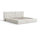 Polsterbett 06 Bouclé – Tresor - Bett mit Bettkasten, Metall-Lattenrost und modernem Design