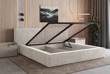 Polsterbett 06 Bouclé – Tresor - Bett mit Bettkasten, Metall-Lattenrost und modernem Design