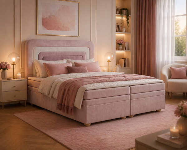 Boxbett - Bett 10 NEST - Riviera - Modernes Polsterbett mit Bettkasten