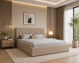 Polsterbett – Bett 02 – Casa – Bett mit Holz-Lattenrost und Bettkasten