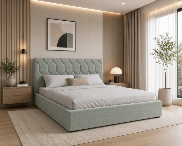 Polsterbett – Bett 02 – Casa – Bett mit Holz-Lattenrost und Bettkasten