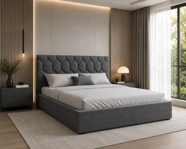 Polsterbett – Bett 02 – Casa – Bett mit Holz-Lattenrost und Bettkasten