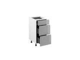 Unterschrank 40 cm - Velmora - D40S3 Grau / Hochglanz