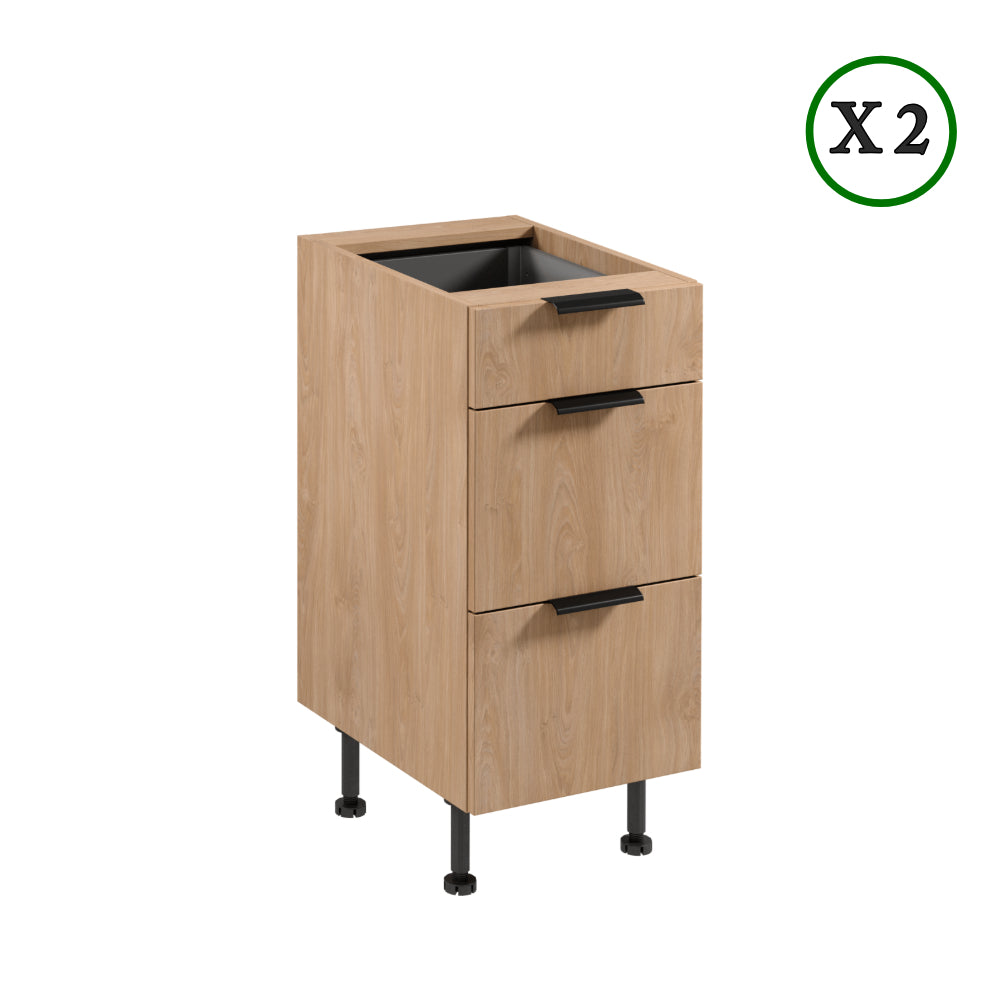 Küchenzeile - Sorento - Beige & Sonoma Eiche (Matt) - K45-G300 cm - ROYAL24_MARKT