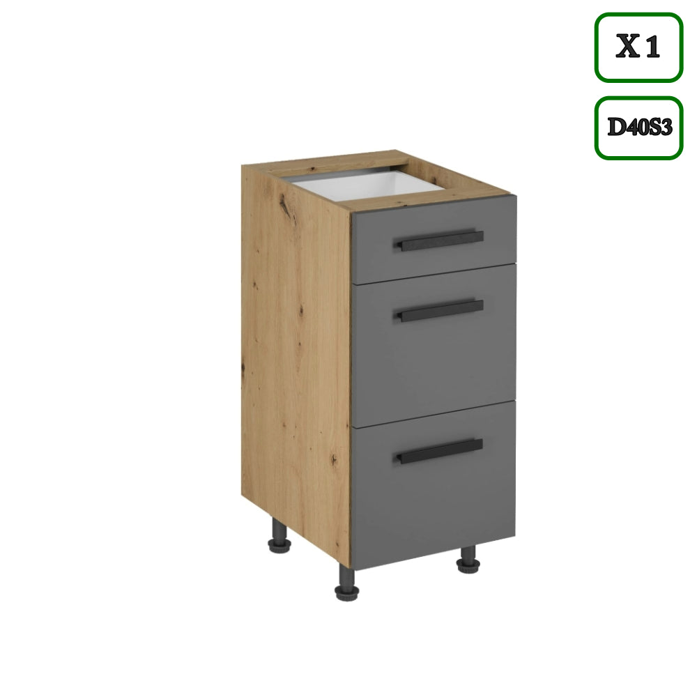 Küchenzeile K97-G260 - Langen Grau Artisan - Smart geplant für maximalen Nutzen - ROYAL24_MARKT