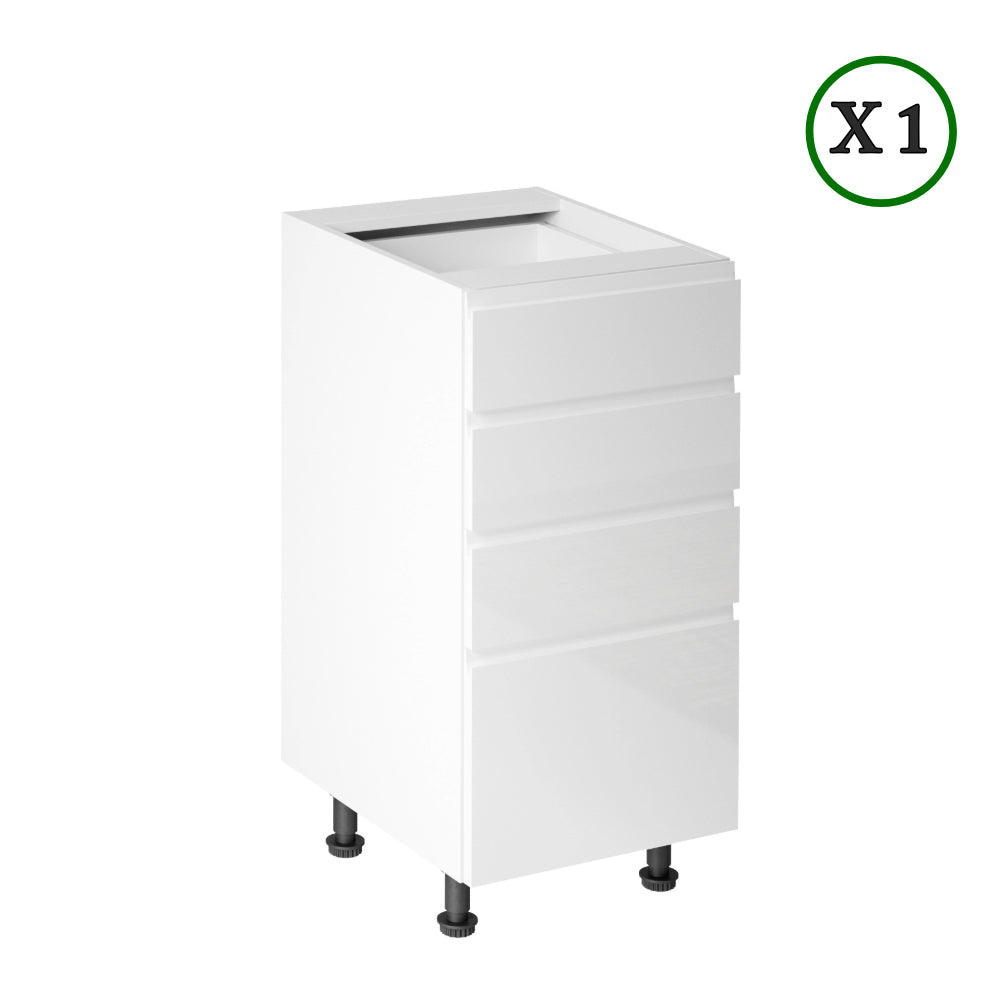 Winkelküche - L-Form Aspen - Weiß (Hochglanz) - K54n2-330×210 cm - ROYAL24_MARKT