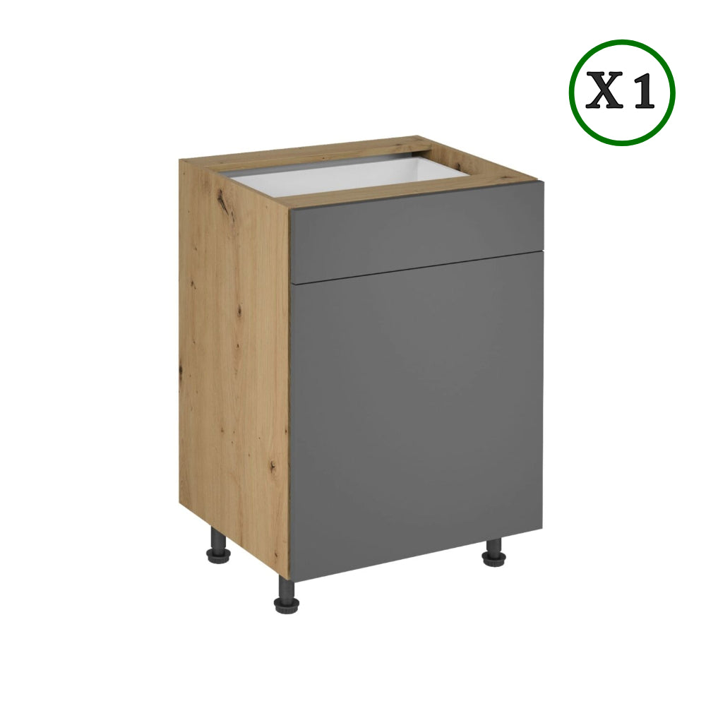 Küchenzeile - Langen - Grau-Artisan Eiche - K21-G200 cm. - ROYAL24_MARKT