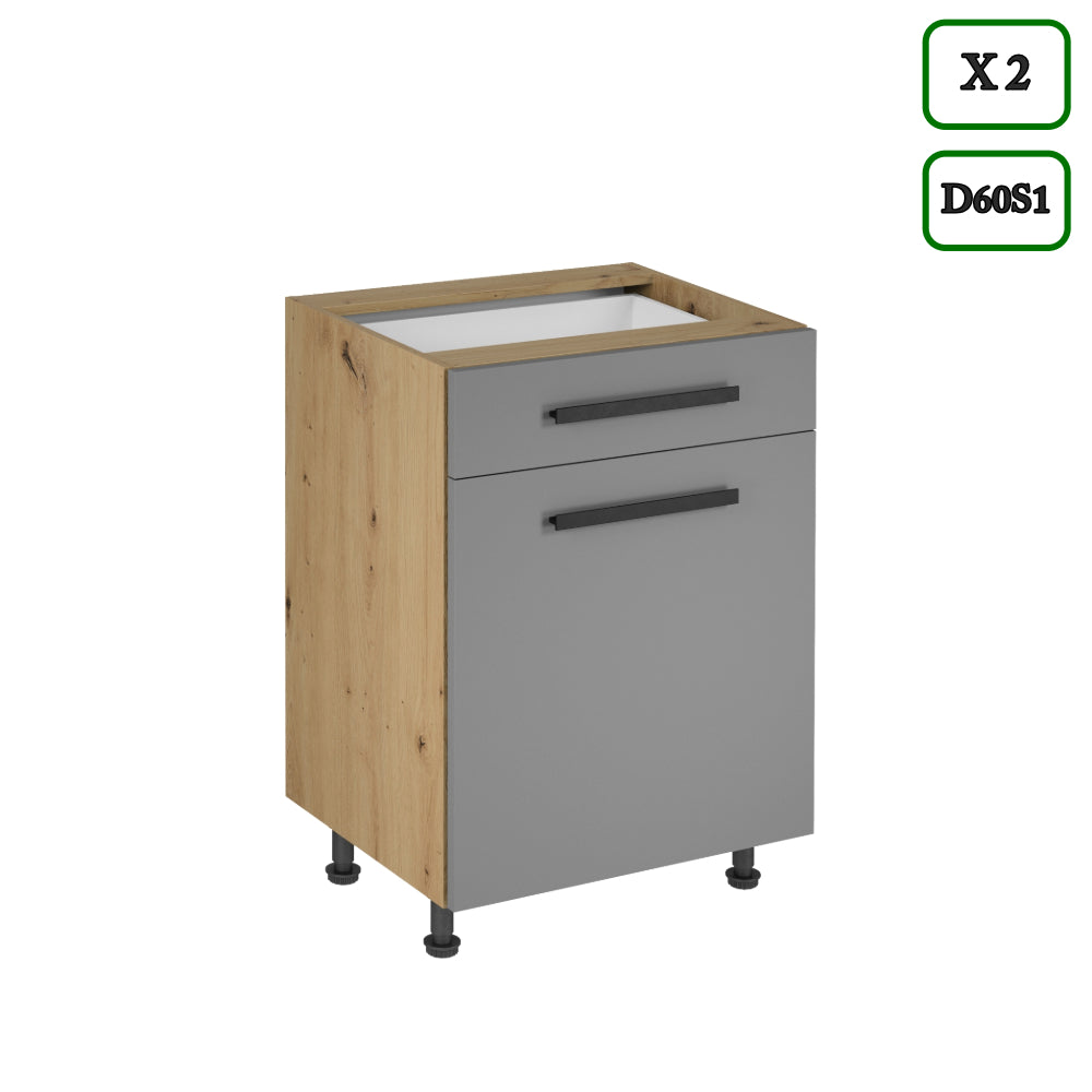 Küchenzeile - K106-G860 - Langen Beige - Design für höchste Ansprüche - ROYAL24_MARKT