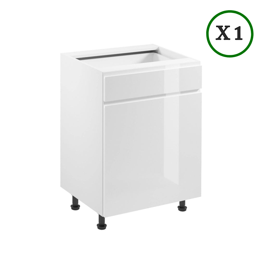 Küchenzeile - Aspen - Weiß (Hochglanz) - K32-G140 cm - ROYAL24_MARKT