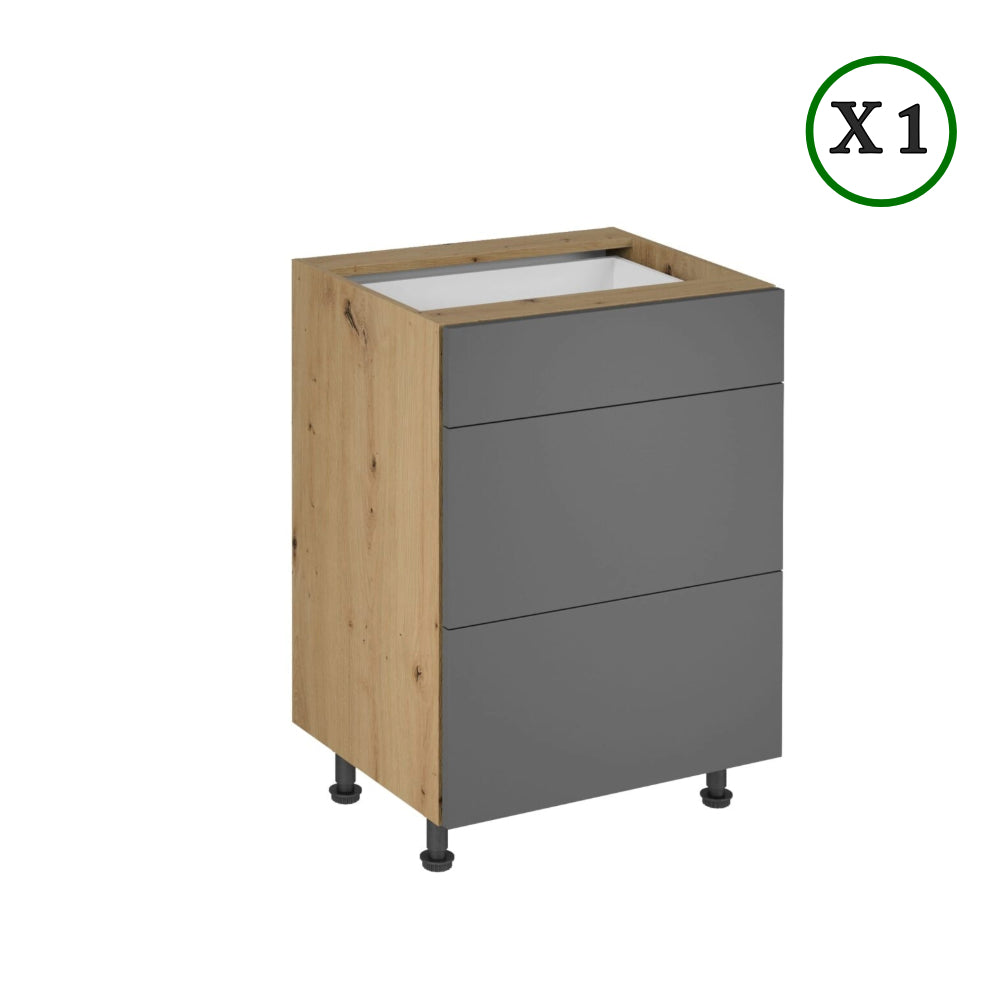 Küchenzeile - Langen - Grau (Matt) - K17-G240 cm. - ROYAL24_MARKT