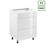Küchenzeile K74-G440 - Aspen Weiß - Balance zwischen Modernität und Funktion - ROYAL24_MARKT