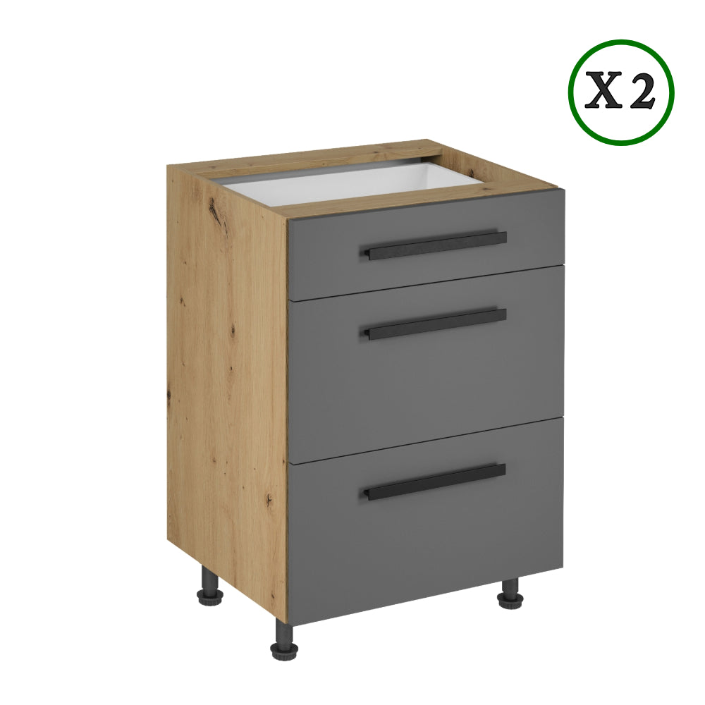 Küchenzeile K72-G360 L - Labgen Grau - Langlebige Materialien für hohe Belastbarkeit - ROYAL24_MARKT