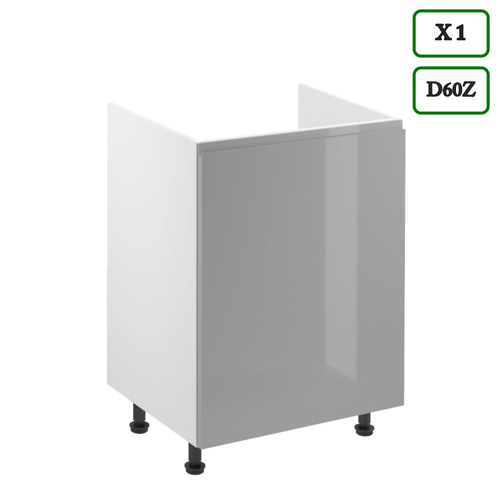 Küchenzeile - Aspen - Grau (Hochglanz) - K57-320 cm - ROYAL24_MARKT