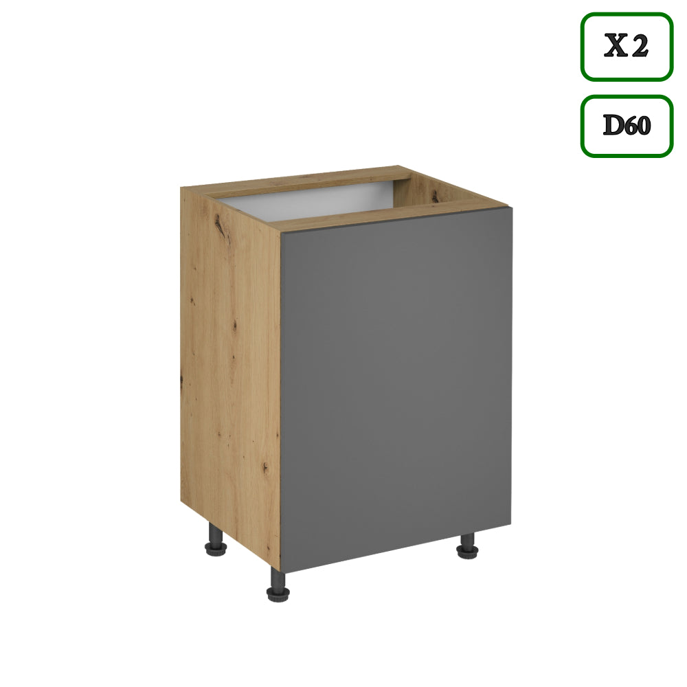 Winkelküche K105-G330 - Langen Grau Artisan - Praktisch durchdacht für Ihr Zuhause - ROYAL24_MARKT