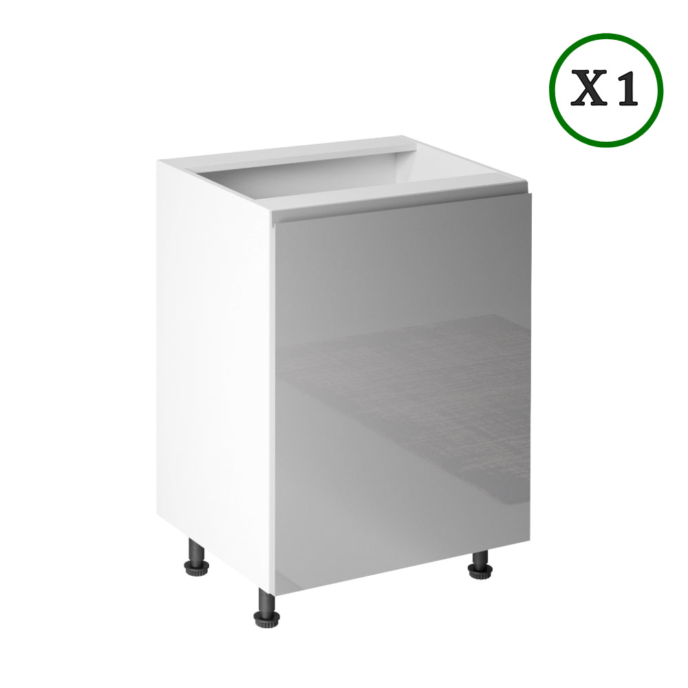 Winkelküche - L-Form Aspen - Grau (Hochglanz) - K54n2-330×210 cm - ROYAL24_MARKT