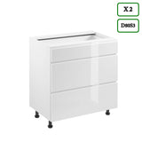 Küchenzeile - Aspen - Weiß (Hochglanz) - K47-G360 cm. - ROYAL24_MARKT