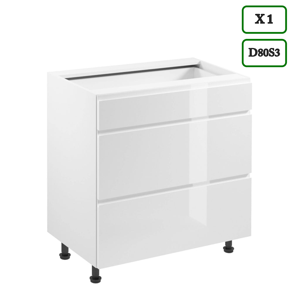 Küchenzeile - Aspen - Weiß (Hochglanz) - K57-320 cm - ROYAL24_MARKT