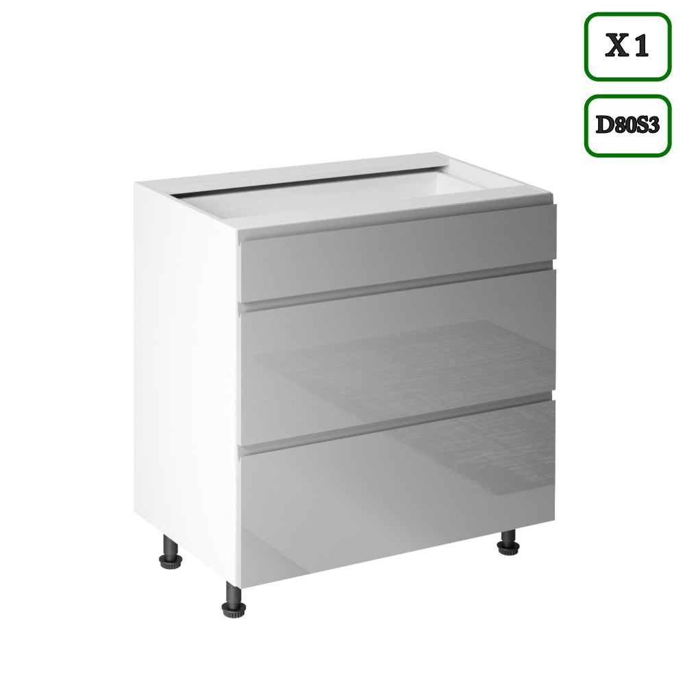 Küchenzeile K91-G320 - Aspen Grau - Platzsparend und stilvoll zugleich - ROYAL24_MARKT