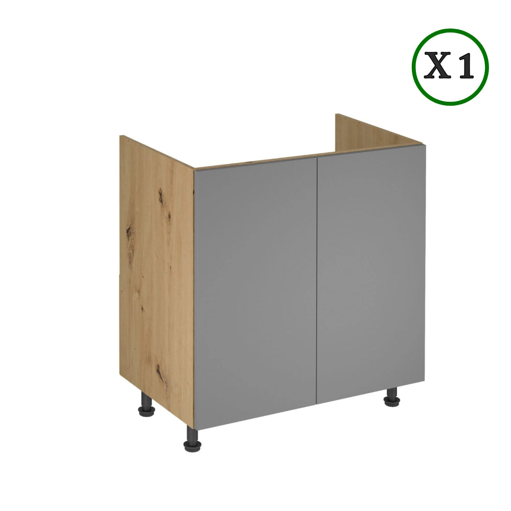 Küchenzeile - Langen - Artisan Eiche & Beige (Matt) - K15-G140 cm