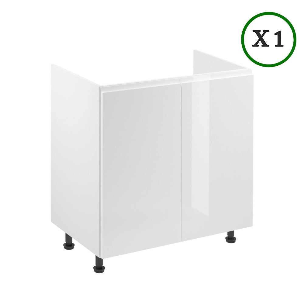 Küchenzeile - Aspen - Weiß (Hochglanz) - K32-G140 cm - ROYAL24_MARKT