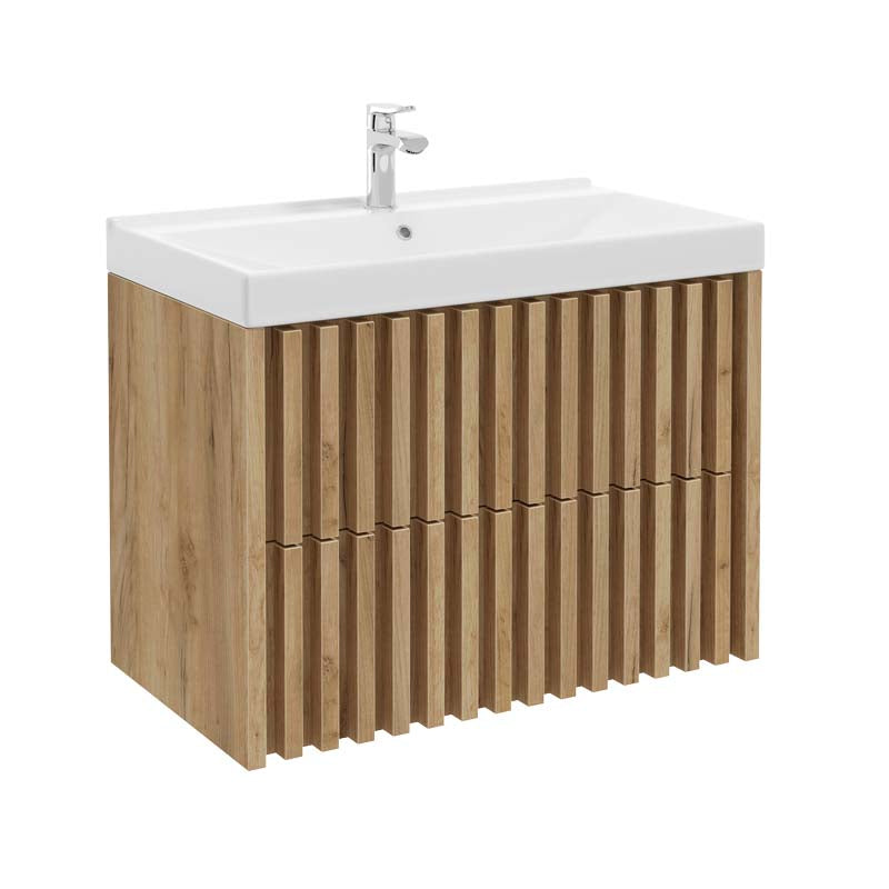 Waschbeckenunterschrank - DELANO D80,60 - Gold Eiche