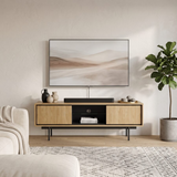 Delvaro Wohnzimmer-Set 2-teilig – Modernes Design in Baltic Dune mit schwarzem Stahlgestell