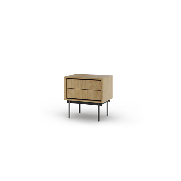 Delvaro Eleganter Nachttisch mit Schublade und Stahlgestell – Modern und Stilvoll – Baltic Dune