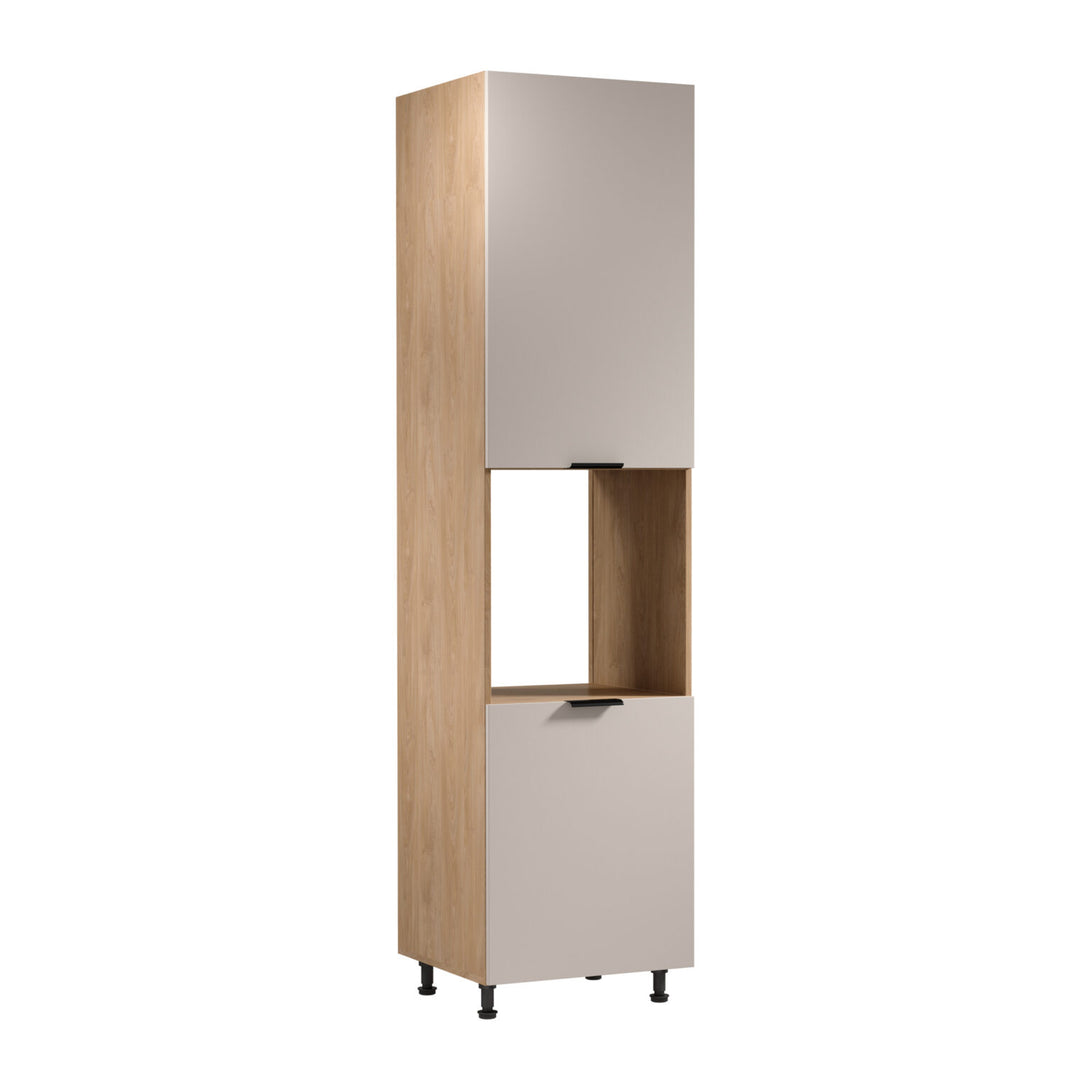 Mikrowellenumbauschrank D60PWN P/L - Sorento Beige Sonoma Eiche - perfekte Ergänzung für Ihre Kücheneinrichtung. - ROYAL24_MARKT