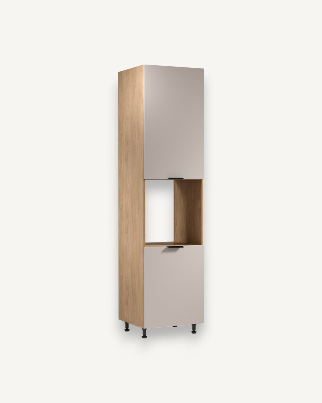 Mikrowellenumbauschrank D60PWN P/L - Sorento Beige Sonoma Eiche - perfekte Ergänzung für Ihre Kücheneinrichtung. - ROYAL24_MARKT