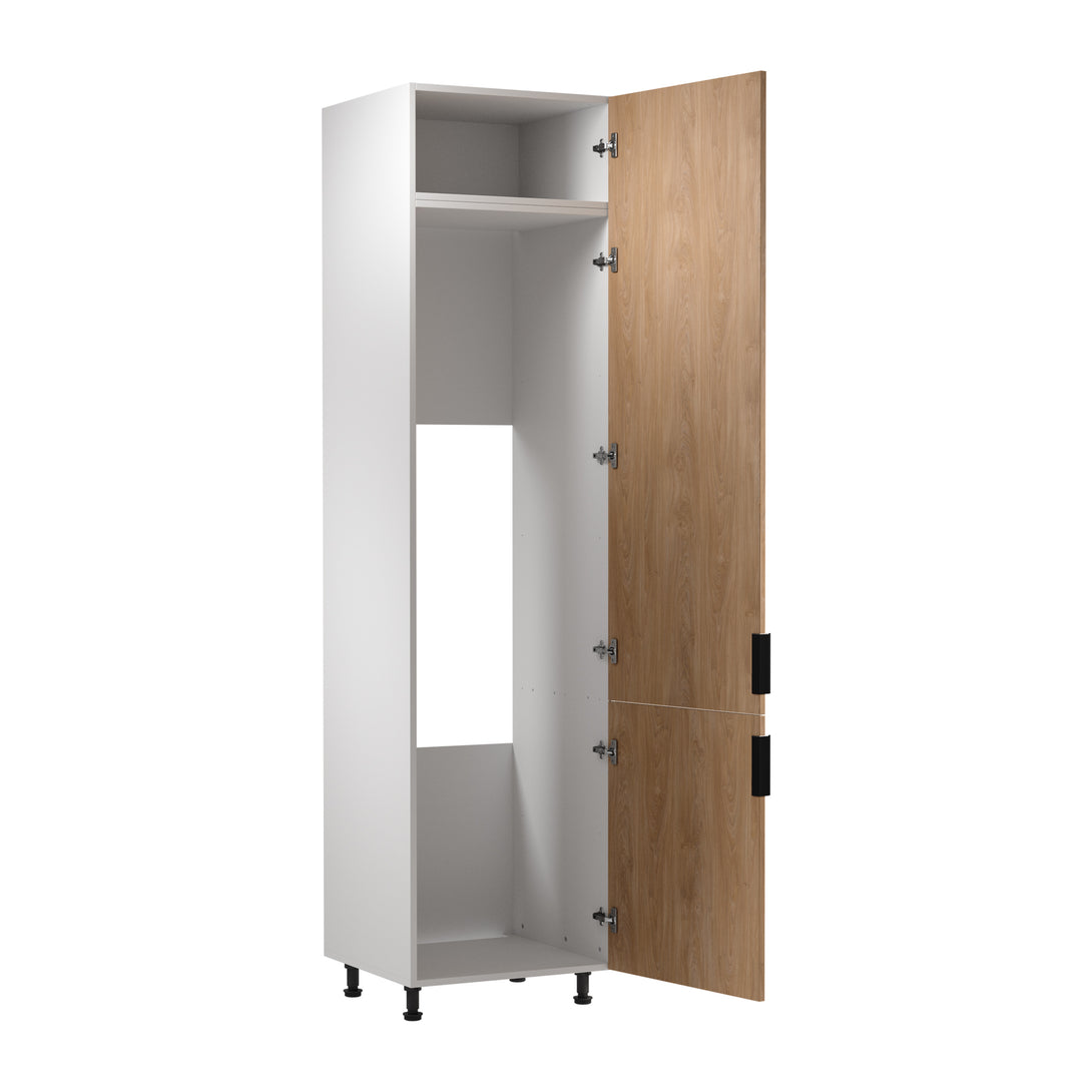 Kühlumbauschrank D60ZLN P/L - Sorento Weiß Sonoma Eiche - Für eine organisierte und elegante Küche ein praktischer Schrank. - ROYAL24_MARKT