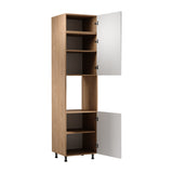 Mikrowellenumbauschrank D60PWN P/L - Sorento Sonoma Eiche Weiß - Elegante und effektive Organisationْ. - ROYAL24_MARKT