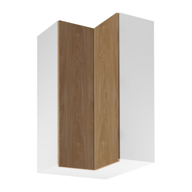 Eckhängeschrank G60N2 – Sorento Weiß Sonoma Eiche - Optimale Nutzung von Küchenecken. - ROYAL24_MARKT